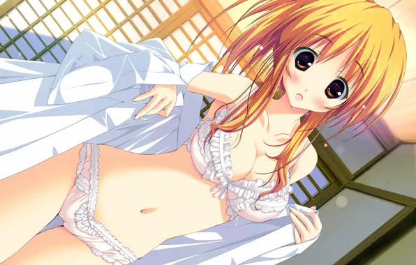 Girl, sexy, lingerie, pantsu, bra, cleavage, panties, long hair