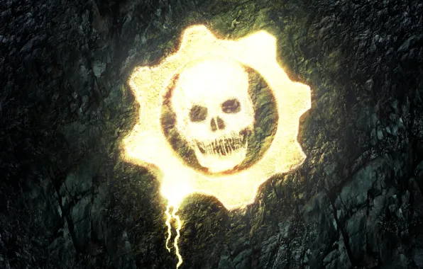 Logo, gold, Gears of War