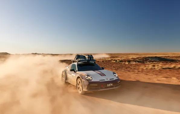 Картинка 911, Porsche, dust, off-road, Porsche 911 Dakar Rallye Design Package