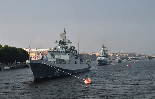 Корабли, Санкт-Петербург, Праздник, боевые, Парад