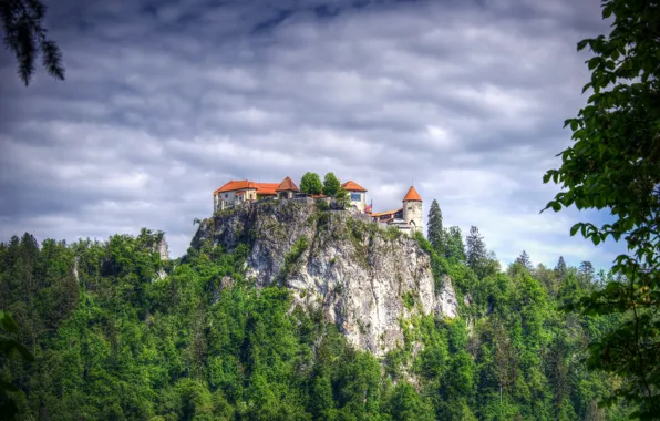 Пейзаж, замок, Словения, Slovenija