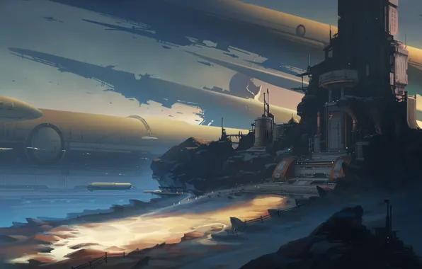 Рисунок, Будущее, Здание, Fantasy, Архитектура, Арт, Фантастика, Строения