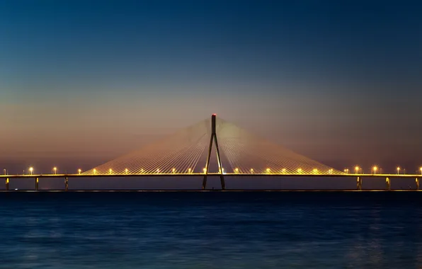 Мост, Индия, Мумбаи, главный пролет, Bandra Worli Sea Link bridge