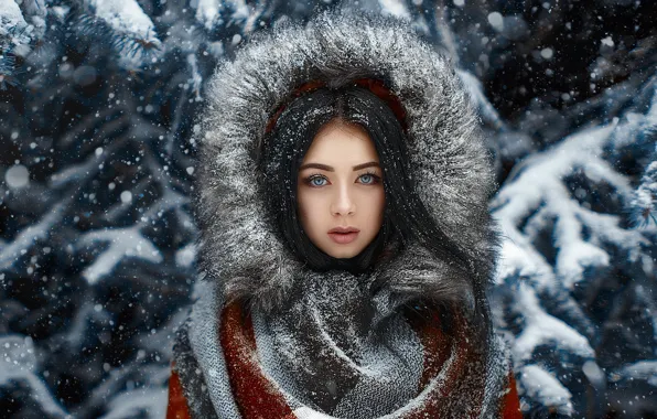 Картинка девушка, снег, Andrey Metelkov