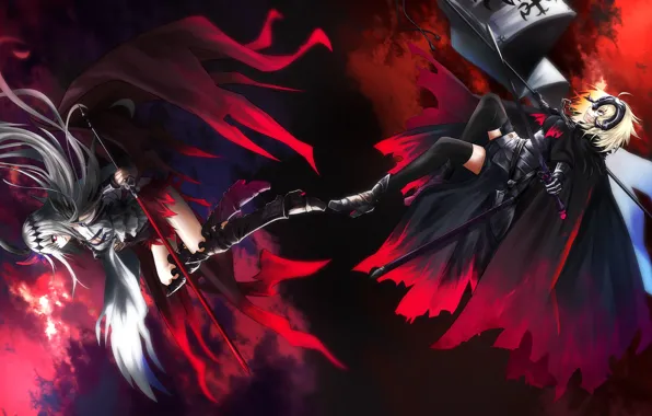 Девушки, аниме, арт, fate grand order, jeanne alter