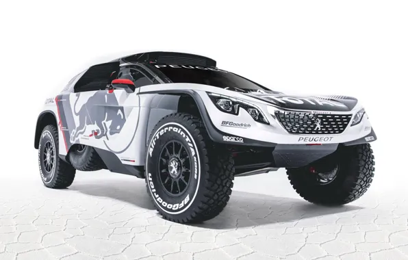 Авто, Машина, Скорость, Peugeot, Фары, Red Bull, Rally, Dakar