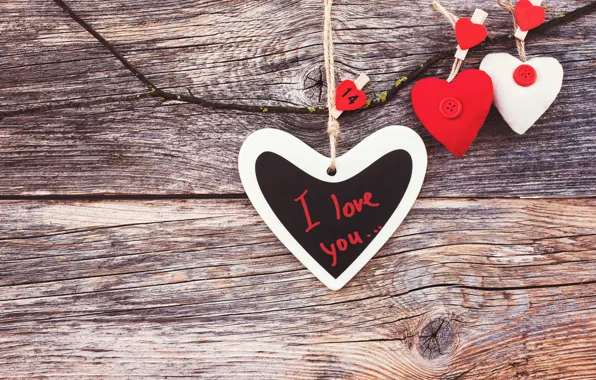 Картинка любовь, сердечки, love, I love you, wood, romantic, hearts, valentine's day