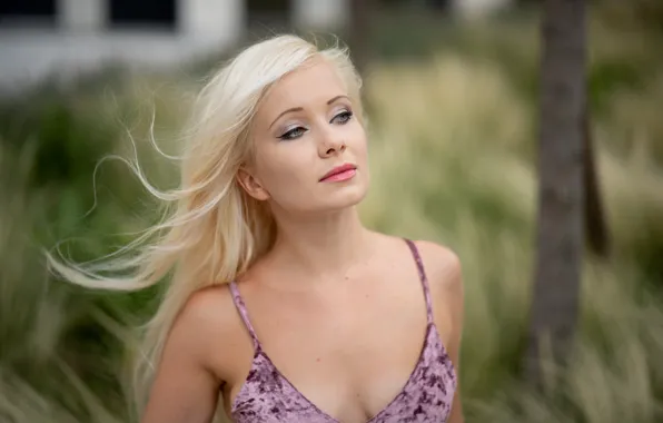 Картинка лето, девушка, лицо, модель, волосы