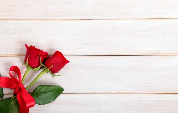 Red, love, wood, romantic, roses, красные розы