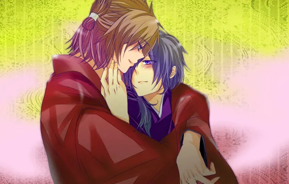 Объятия, парни, Hakuouki, Демоны сакуры