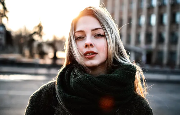 Картинка зубки, Алёна Сова, шарф, пирсинг, губки