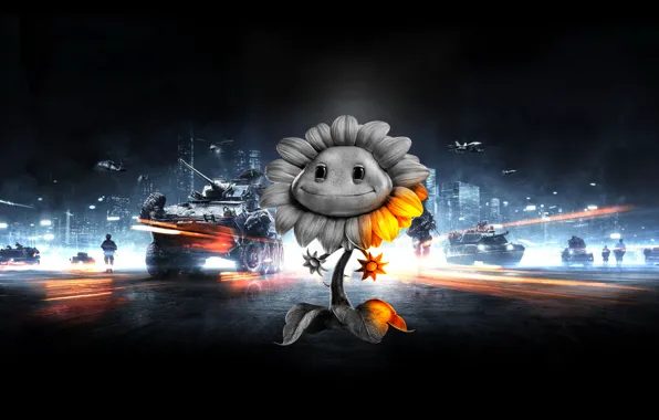 Zombies, Battlefield, plants, pvz