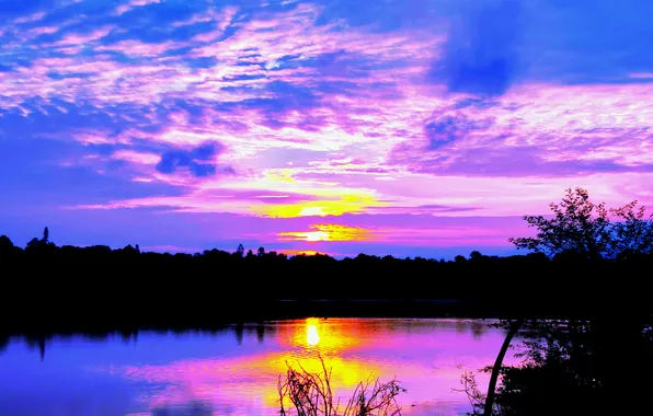 Clouds, Sky, Sun, Water, Sunrise, Dawn, Morning, Lake