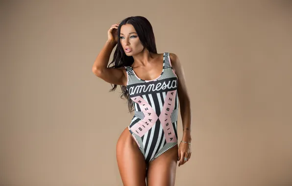 Sexy, brunette, swimsuit, Matt marsh