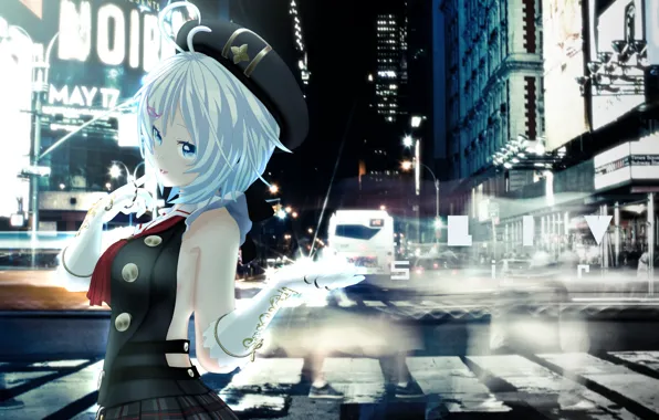 Девушка, город, Virtual Youtuber, Виртуальный Ютубер