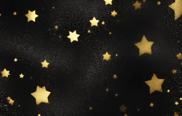 Звезды, золото, обои, черный, звезда, wallpaper, golden, золотой