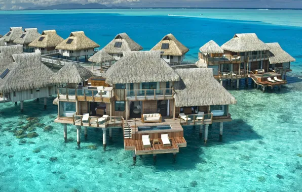 Море, дом, Hilton, Nui-Presidential-Suite, Bora-Bora