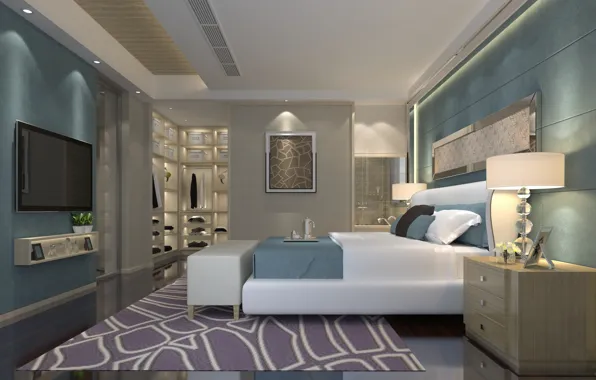 Дизайн, интерьер, спальня, luxury, bedroom