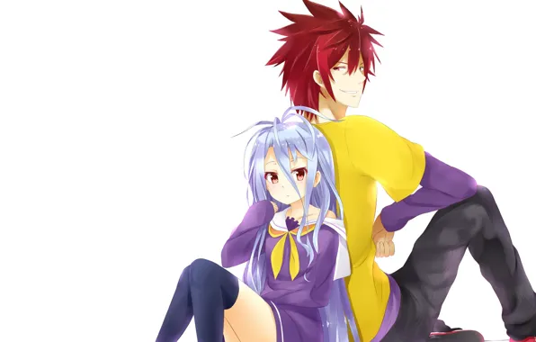 Аниме, арт, девочка, парень, двое, No Game No Life