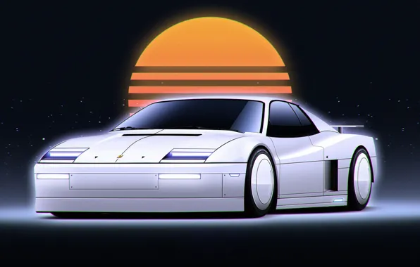 Авто, Музыка, Машина, Стиль, Фон, Car, 80s, Sun