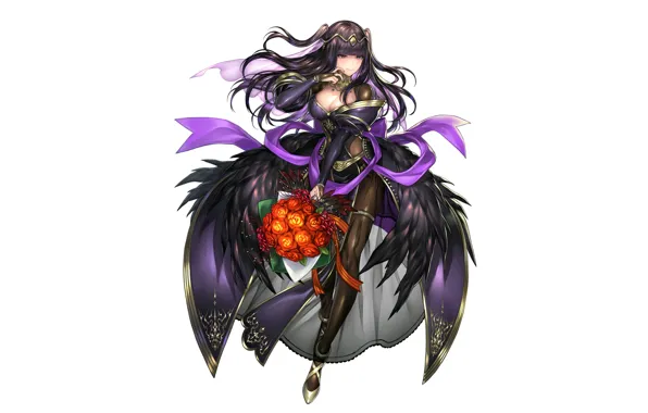 Girl, sexy, cleavage, long hair, dress, boobs, anime, beautiful
