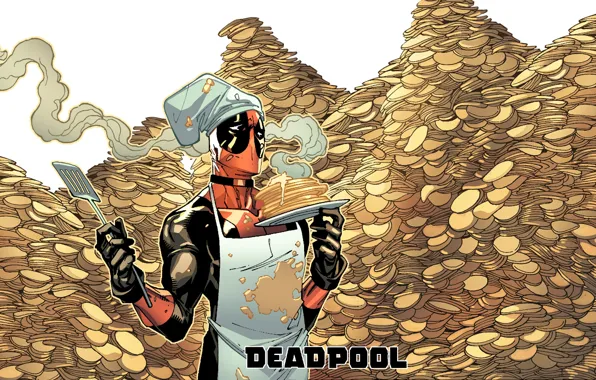 Праздник, блины, Deadpool, Marvel, Дэдпул, Wade Wilson, Марвел, Масленица