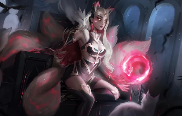 Art, League of Legends, Skin, LoL, Ahri, Fan art, Coven