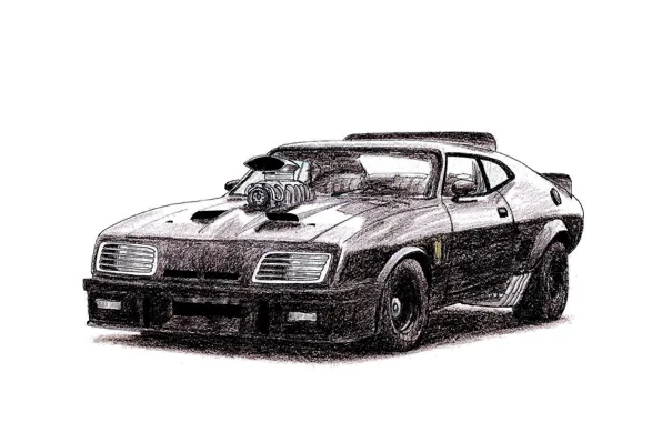 Авто, Рисунок, Форд, Car, Автомобиль, Art, Auto, Mad Max