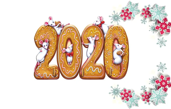 Новый год, мышь, 2020, печенье имбирное, новый год 2020