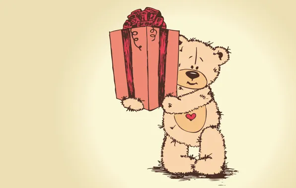 Подарок, медведь, тедди, teddy bear, valentines day
