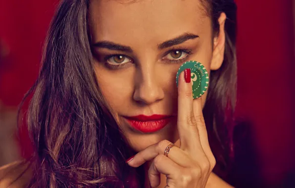 Game, woman, model, ring, brunette, look, hands, poker