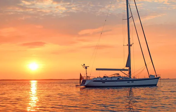 Море, солнце, закат, вечер, яхта, на якоре, GSL Whitsundays, Fly & Sail Tour