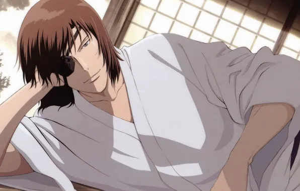 Самурай, лежит, парень, японская одежда, повязка на глаз, sengoku basara, Masamune Date, Эпоха смут