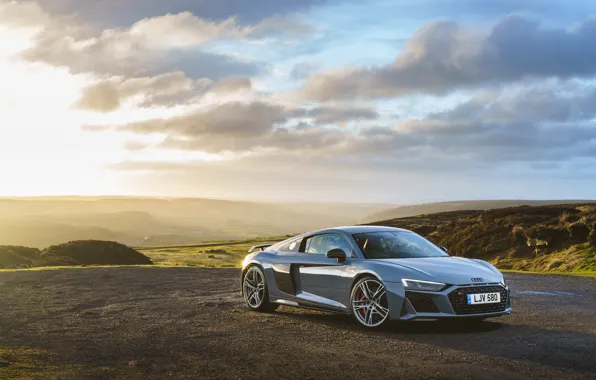 Закат, Audi R8, V10, 2019