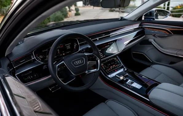 Картинка Audi, интерьер, седан, салон, Audi A8, Audi S8, 2020, 2019
