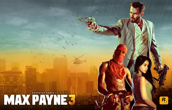 Картинка АК-47, Uzi, max, rockstar games, дезерт игл, Max Payne 3, payne