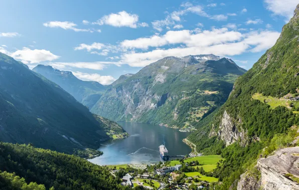 Картинка горы, Норвегия, фьорд, Geiranger