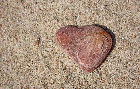 Картинка песок, камень, сердце