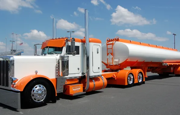 Truck, цистерна, peterbilt 379, oil, tanker