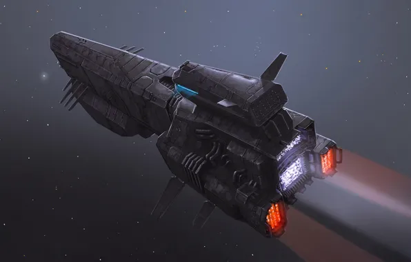 Космос, Корабль, Fantasy, Двигатели, Art, Космический Корабль, Фантастика, Spaceship