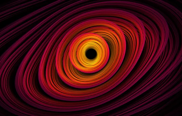 Космос, оранжевый, желтый, розовый, черный, спираль, черная дыра, чёрная дыра