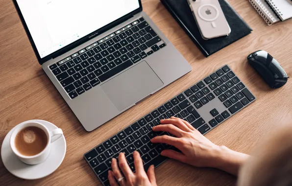 Notebook, work, fingers