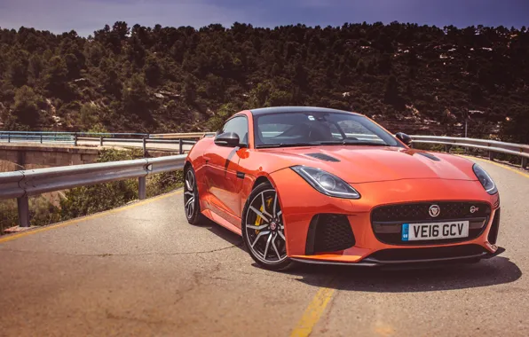 Картинка Jaguar, Orange, F-Type, SVR