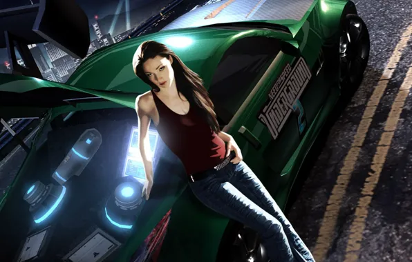 Девушка, Машина, Girl, Car, NFS, Game, Need For Speed, Underground 2