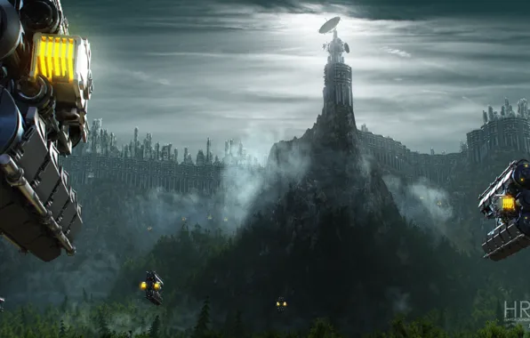Лес, антенна, крепость, citadel mesa, Surprise attack