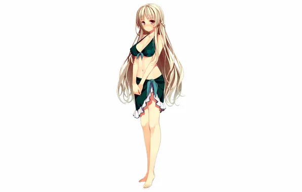 Girl, sexy, cleavage, long hair, legs, boobs, anime, beautiful