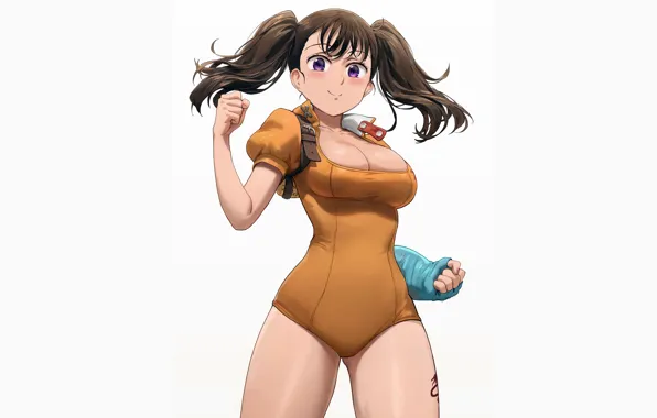 Girl, sexy, cleavage, long hair, boobs, anime, beautiful, purple eyes