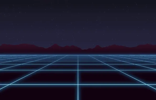 Небо, Музыка, Звезды, 80s, Neon, Рендеринг, 80's, Synth