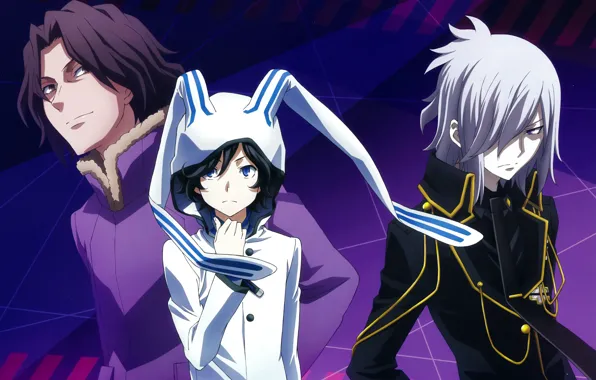 Капюшон, галстук, парни, ушки, art, военная форма, suzuhito yasuda, devil survivor