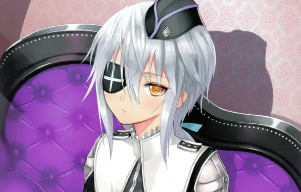 Кресло, повязка, пилотка, art, погоны, visual novel, tony taka, shining resonance